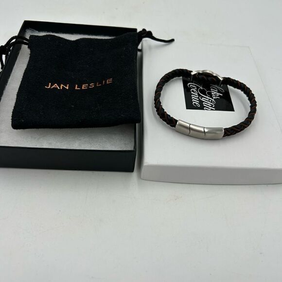 Men’s Jan, Leslie, braided leather bracelet - Picture 3 of 7